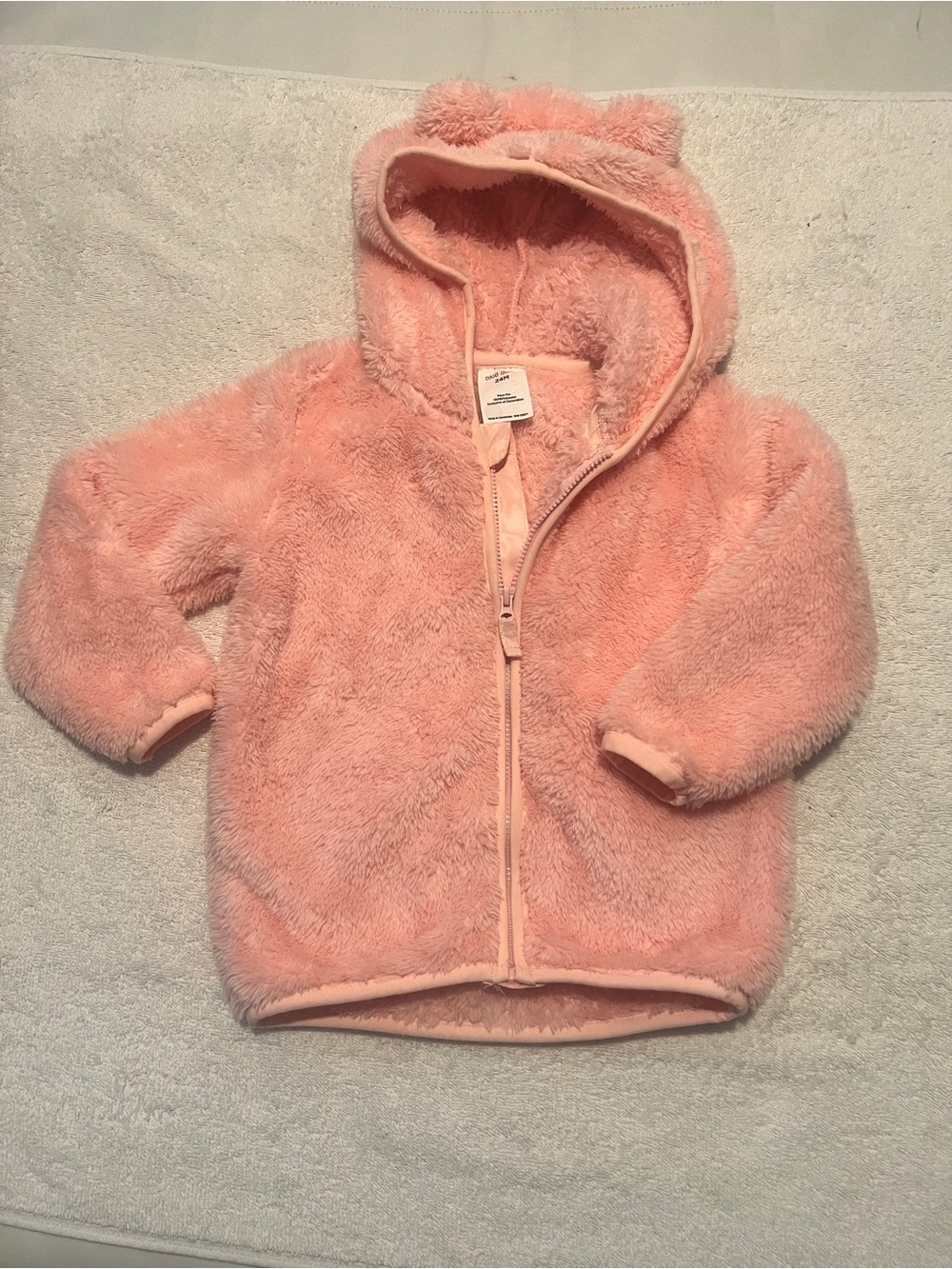 Okie dokie Cozy Pink Fuzzy Zip Hoodie SIZE 24 months